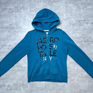Y2K Aeropostale 00s Blue Hoodie Jacket